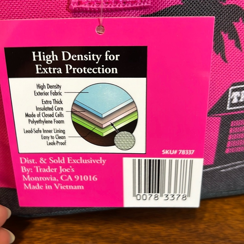 Trader Joe’s mini insulated bag 1- green & 1- pink NWT - Picture 5 of 6
